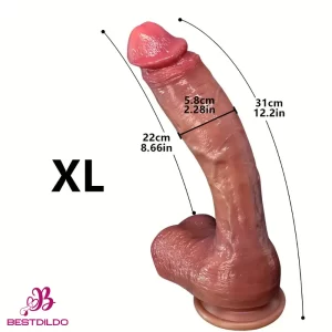 9.05in 10.43in 11.02in 12.2in 13.58in Soft Silicone Large Adult Sex Toy Dildo