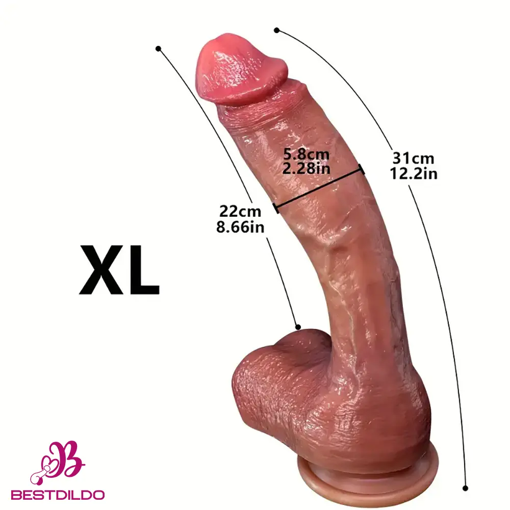 realdildos1 1 9.05in 10.43in 11.02in 12.2in 13.58in Soft Silicone Large Adult Sex Toy Dildo