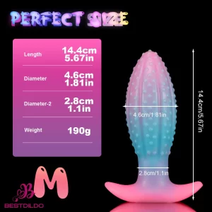 4.5in 5.67in 7.6in Silicone Soft Fluorescent Luminous Anal Plug Dildo