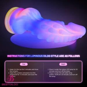 8.46in Colored Luminous Silicone Big Soft Dildo For Women Feel Orgasm