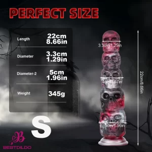 8.66in 11.85in 7.87in 11.02in Pumpkin Skull Odd Intimate Dildo For Halloween