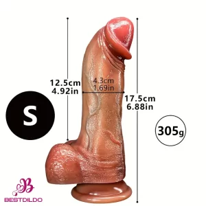 6.88in 8.07in Real Looking Silicone Flexible Dildo For Lifelike Sex Stimulation