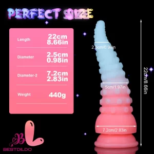 6.42in 7.48in 8.66in Fluorescent Octopus Tentacle Soft Dildo For Men Intimate