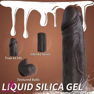 8.66in Usb Powered 10 Vibrating 9 Thrusting Remote Silicone Lifelike Dildo