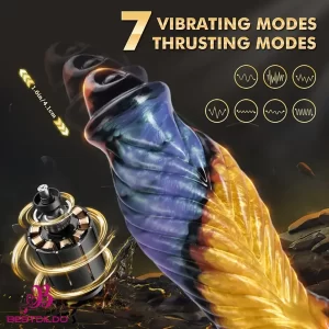 10.23in Soft Silicone Telescopic APP Control Monster Vibrating Knot Odd Dildo