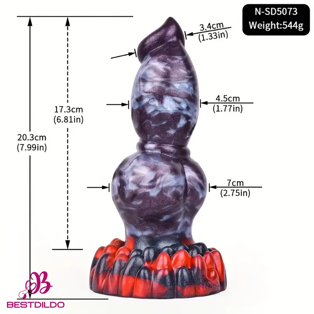 realdildos13 7.87in 7.99in 9.25in Soft Silicone Dog Dildo For Vagina Pleasure