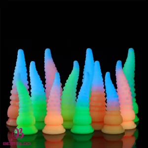 6.42in 7.48in 8.66in Fluorescent Octopus Tentacle Soft Dildo For Men Intimate