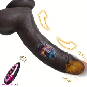 8.66in Usb Powered 10 Vibrating 9 Thrusting Remote Silicone Lifelike Dildo