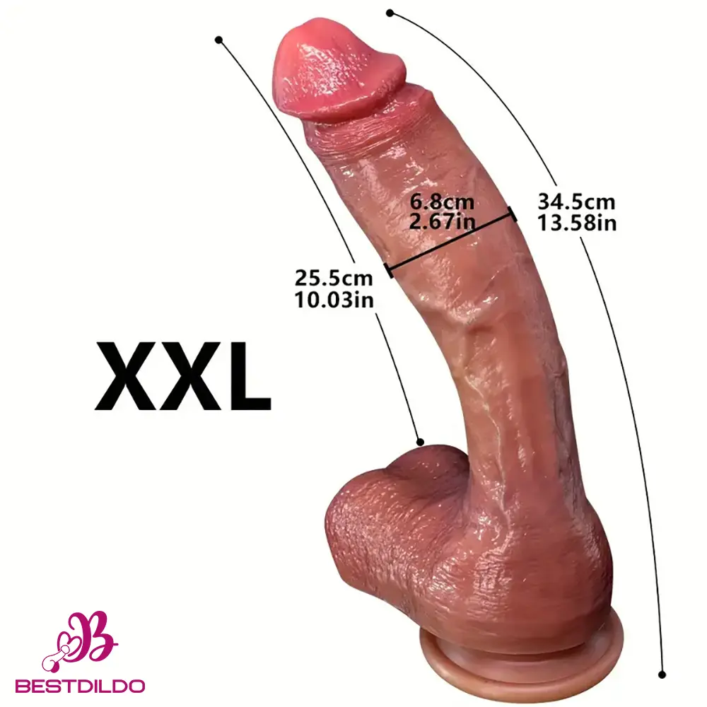 realdildos3 1 9.05in 10.43in 11.02in 12.2in 13.58in Soft Silicone Large Adult Sex Toy Dildo