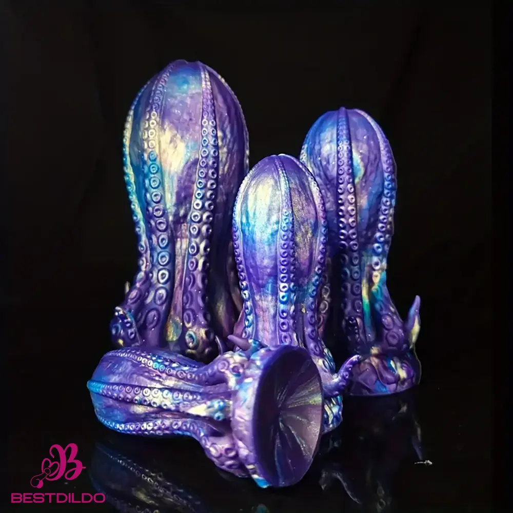 realdildos3 5.5in 6.3in 8.26in 9.64in Gourd Egg Starry Sky Silicone Octopus Anal Dildo