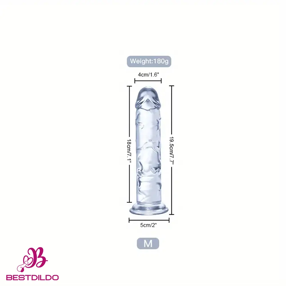 realdildos4 6.3in 7.1in 7.7in 8.5in 9.8in 12in Realistic Cock Clear Dildo With Suction Cup