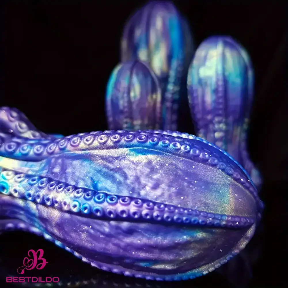 realdildos5 5.5in 6.3in 8.26in 9.64in Gourd Egg Starry Sky Silicone Octopus Anal Dildo