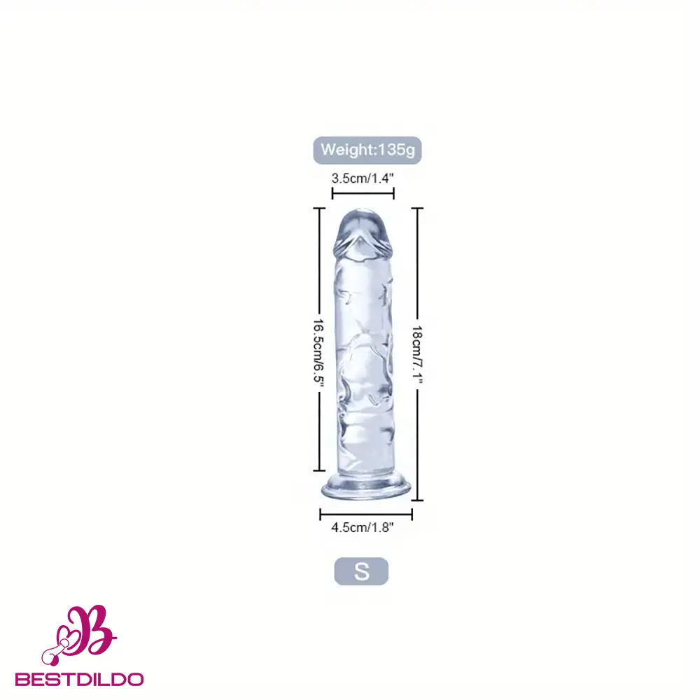 realdildos5 6.3in 7.1in 7.7in 8.5in 9.8in 12in Realistic Cock Clear Dildo With Suction Cup
