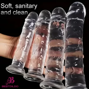 6.3in 7.1in 7.7in 8.5in 9.8in 12in Realistic Cock Clear Dildo With Suction Cup