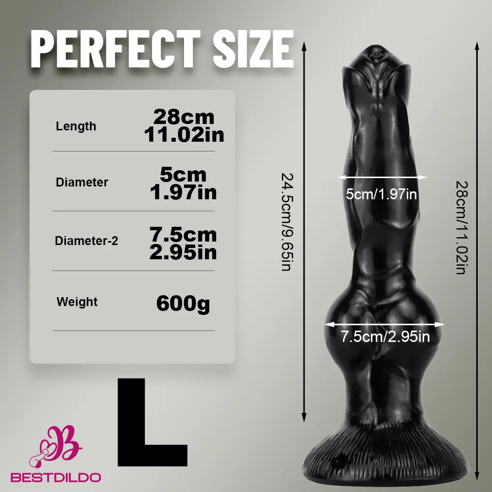 realdildos8 7.48in 9.45in 11.02in 12.99in Big Fantasy Animal Dog Cock Vaginal Sex Dildo