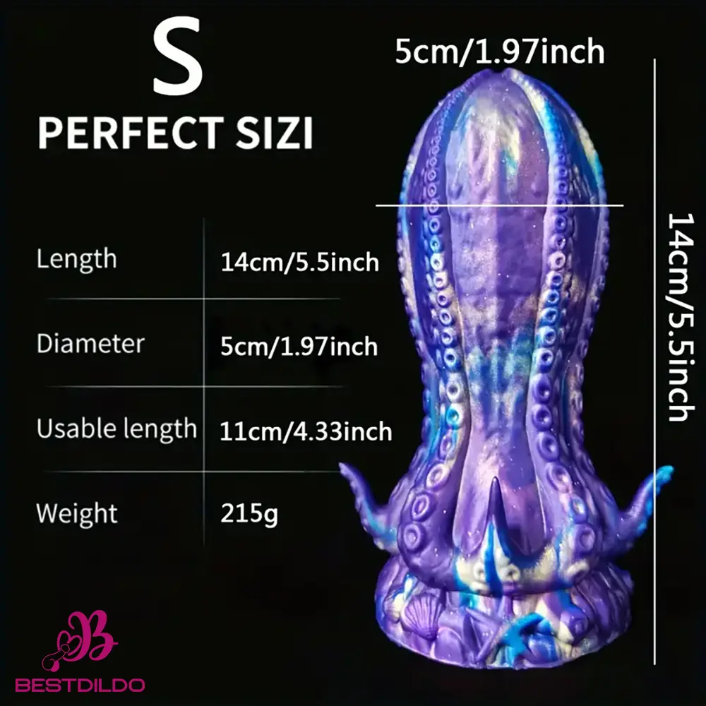 realdildos9 5.5in 6.3in 8.26in 9.64in Gourd Egg Starry Sky Silicone Octopus Anal Dildo