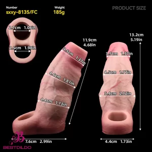 5.19in Strap on Penis Extender Cock Sleeve Dildo Realistic Adult Penis Sex Toy