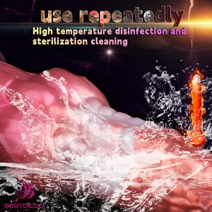 9.76in Knotted Monster Animal Double Layer Silicone Dildo For Stimulation