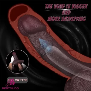 8.46in Silicone Soft Big Hollow Strap on Dildo Panty Manual Climax Bed Toy
