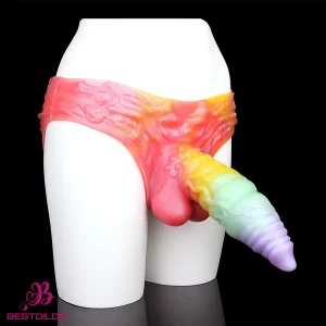9.92in Sheath Strap on Dildo Silicone Monster Creature Cock Big Dildo