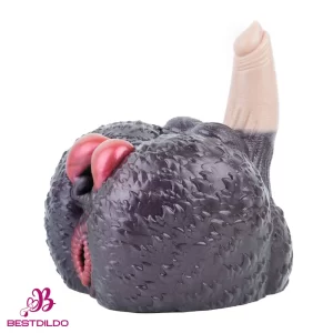 8.26in Dog Fantasy Silicone Dildo With Masturbator G-Spot Sensory Play