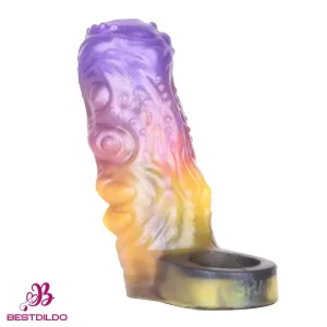 4.84in Grasoth Fantasy Odd Silicone Soft Dildo Sleeve Testicular Cock Ring