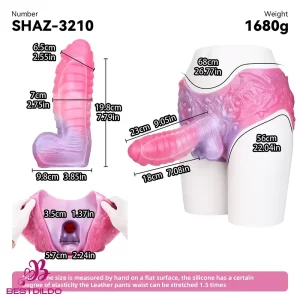 9.05in Hollow Spiked Uncut Strap on Dildo Silicone Dildo For Anus Sex