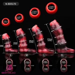 3.54in 4.72in 5.51in 6.69in Dog Knot Silicone Soft Dildo Sleeve Anus Sex Toy